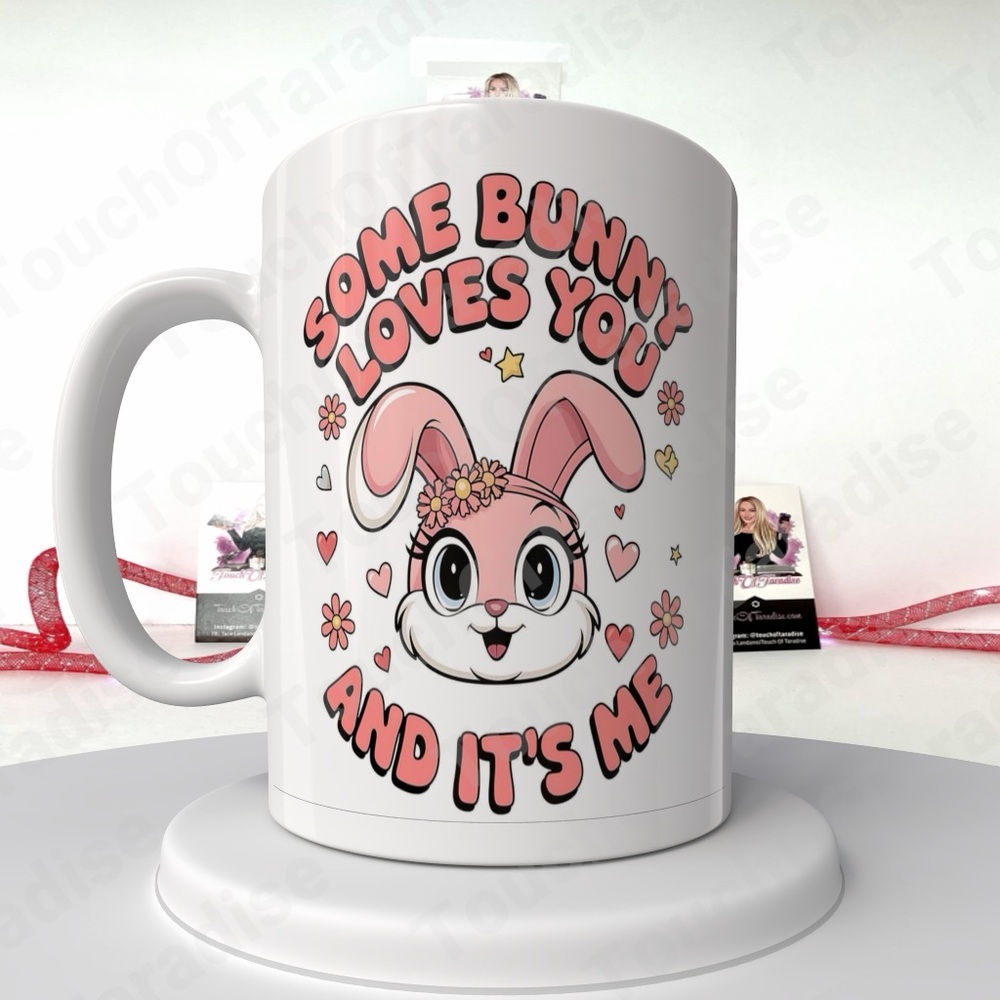 Cute Bunny Mug with Pink Accents